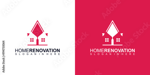 logo design building work, plaster, logo design vector, symbol, template, idea, inspiration.