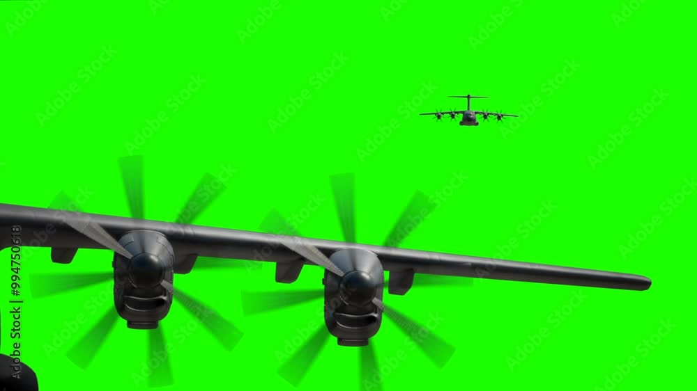 Prop planes flying fore and aft green screen Prop planes flying fore and aft green screen