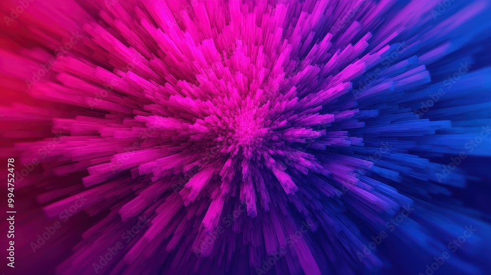 Obraz premium Abstract Purple Blue Color Burst 3D Dynamic Motion Energy Background