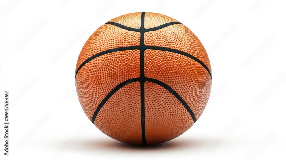 Fototapeta premium Basketball on a white isolated background, perfect for sports-related projects.