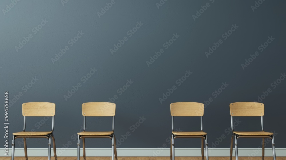 Obraz premium Classroom Setup with Chairs for Educational Purposes