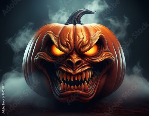 Scary Halloween Evil Jack o...