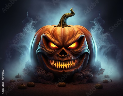 Scary Halloween Evil Jack o...