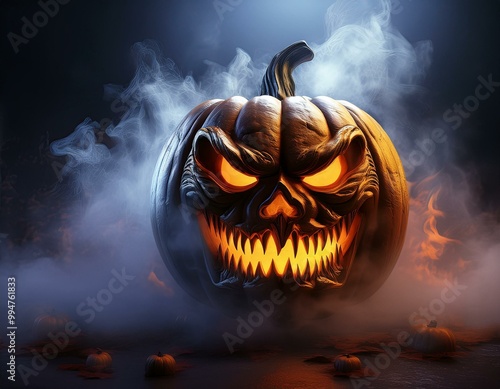 Scary Halloween Evil Jack o...