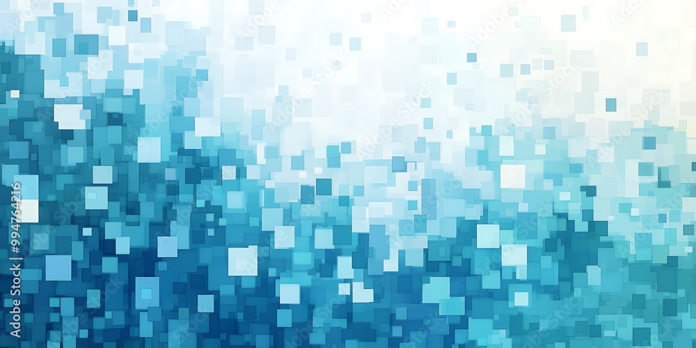 Fototapeta premium Abstract blue and white square pattern background.