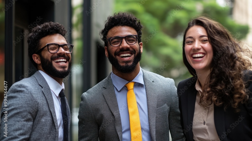 Three Smiling Friends in Suits Three Smiling Friends in Suits