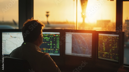 Sunset at Air Traffic Control