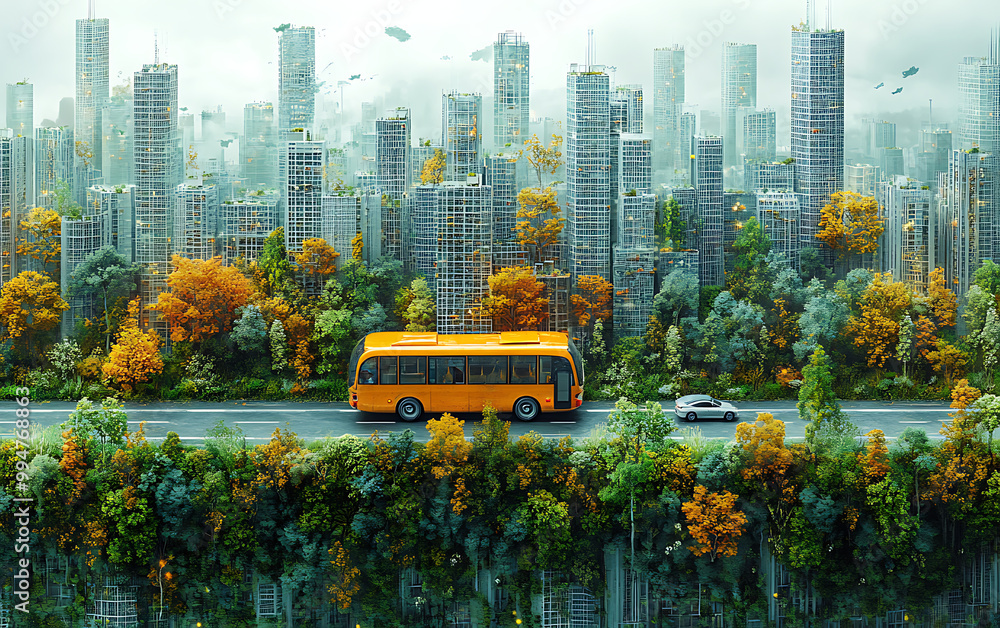 Obraz premium Eco-Friendly Transportation: Electric Mobility & Renewable Energy