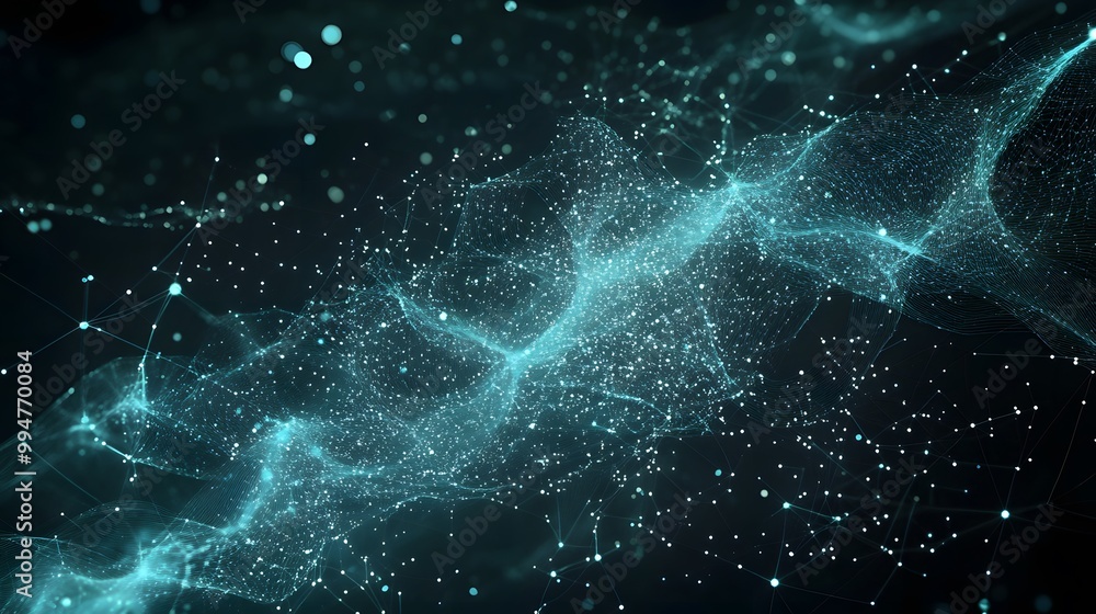 Digital cyberspace with particles and Digital data network connections concept. Digital cyberspace with particles and Digital data network connections concept.