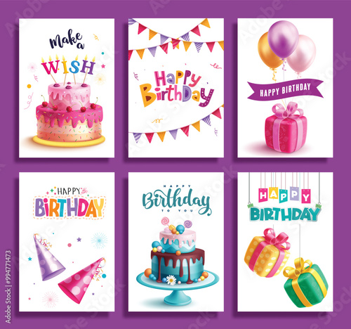 Birthday cap balloons vector set design. Birthday party hat cone shape inflatable balloon collection elements for celebration objects isolated in white background. Vector illustration birthday