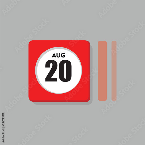 calender icon, 20 august icon