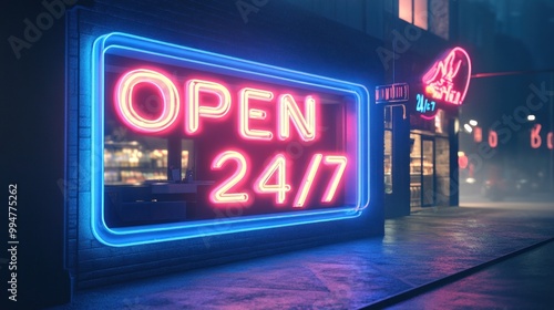 Wallpaper Mural Neon Sign Open 24/7 Torontodigital.ca