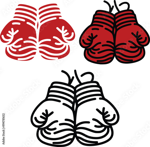 Classic Boxing Gloves Isolated on White Background - High-Quality Sports Equipment 