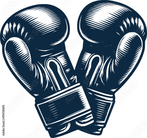 Classic Boxing Gloves Isolated on White Background - High-Quality Sports Equipment 