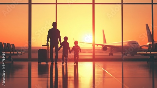 Family Journey at Sunset