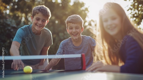 Kids Playing Table Tennis