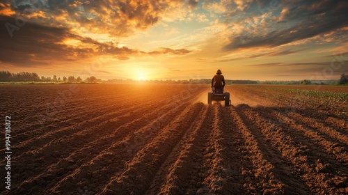 Farming at Sunset