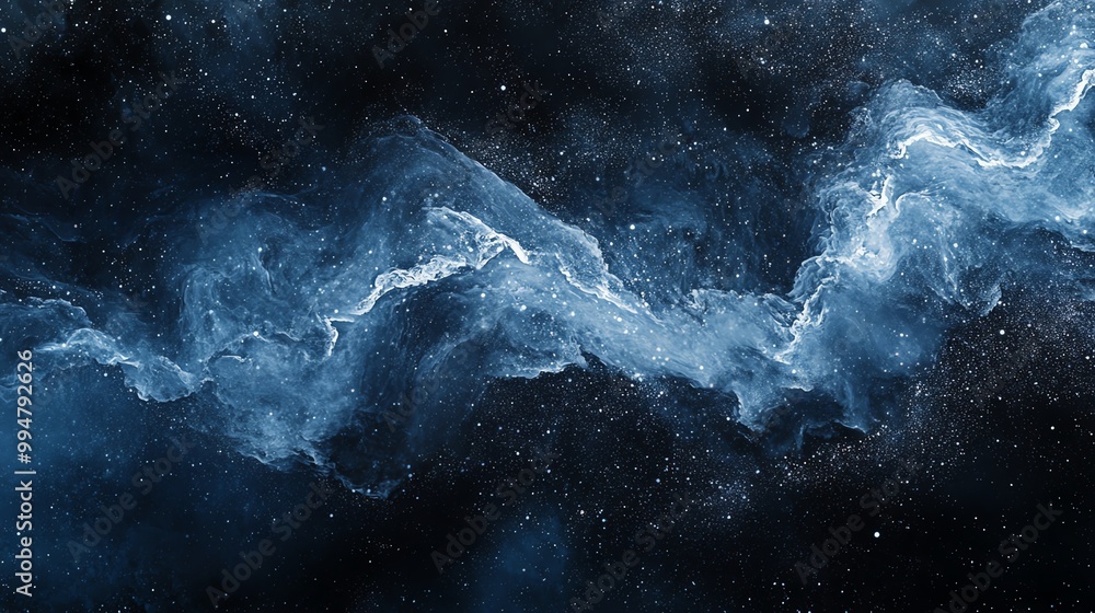 Fototapeta premium Abstract blue and black nebula-like pattern.