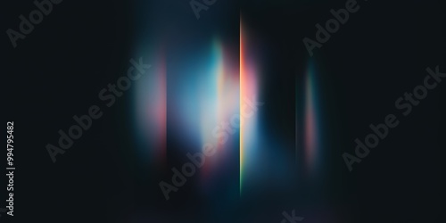 Abstract streaks of light in blue, green, and pink against a dark background.