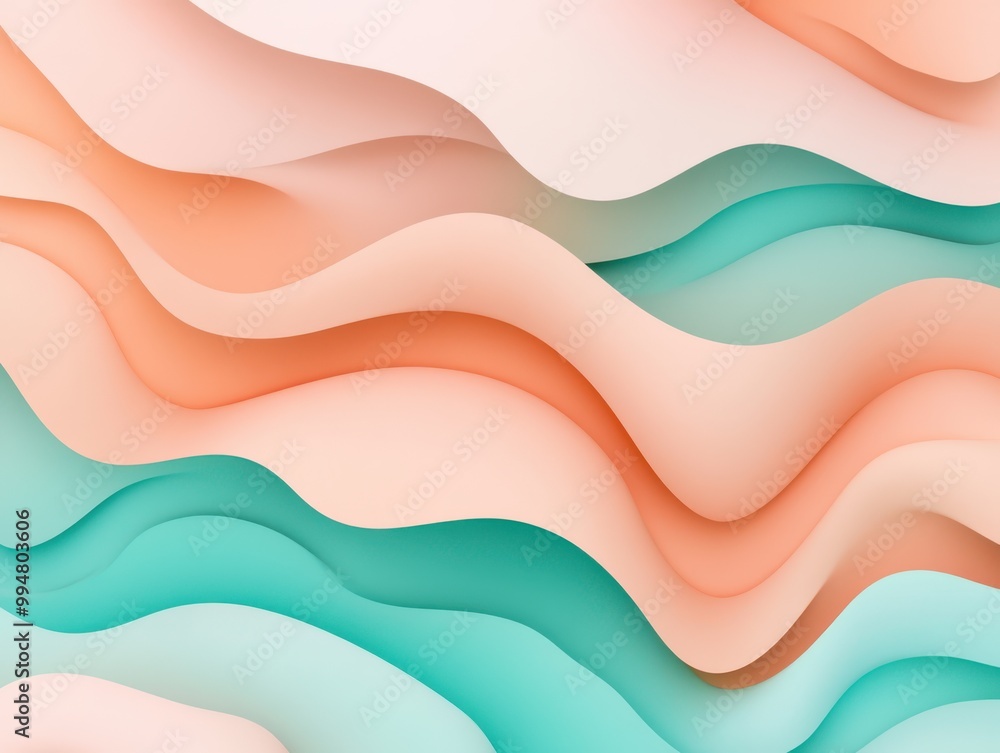 flowing liquid-like waves in pastel peach and turquoise, the serene and fluid movement. flowing liquid-like waves in pastel peach and turquoise, the serene and fluid movement.