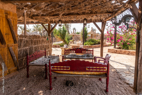 Cafe in Al Qassar heritage village on Farasan island, Saudi Arabia photo