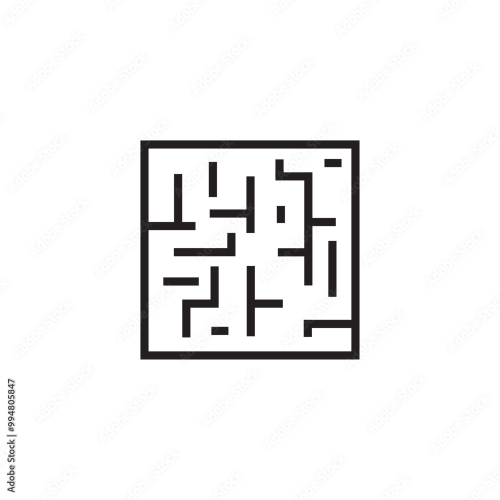Maze labyrinth geometric line logo design Maze labyrinth geometric line logo design