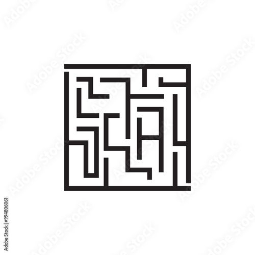 Maze labyrinth geometric line logo design