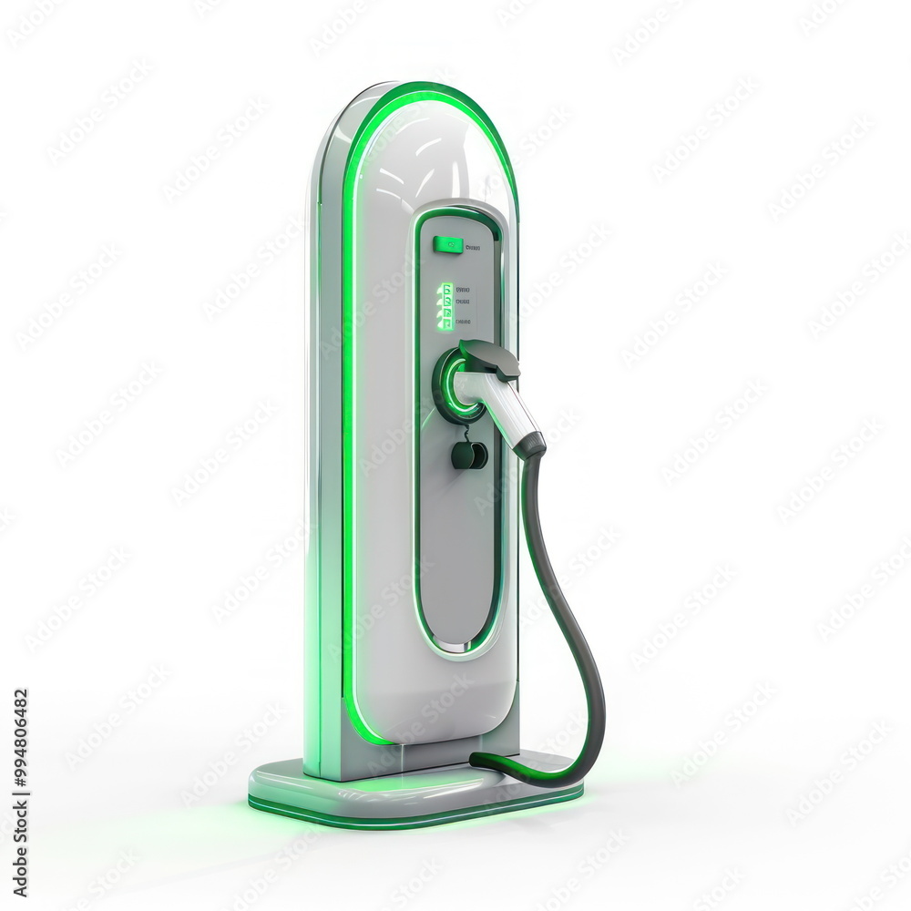 Ev charging station, green energy power, ev car, on white background Ev charging station, green energy power, ev car, on white background