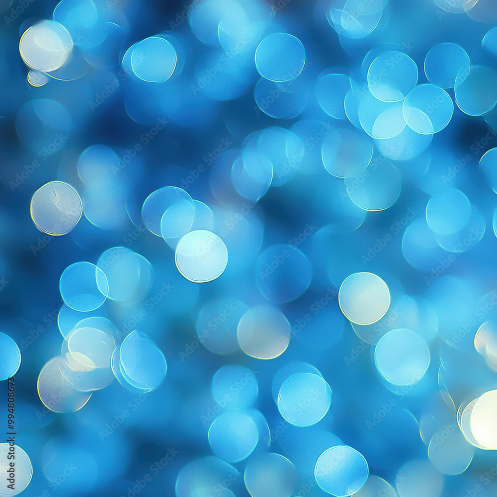 Bright blue bokeh lights create dreamy and serene atmosphere, perfect ...