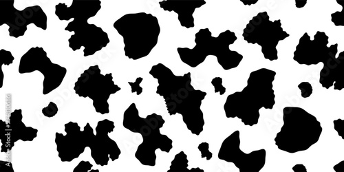 black cow dalmatian seamless pattern