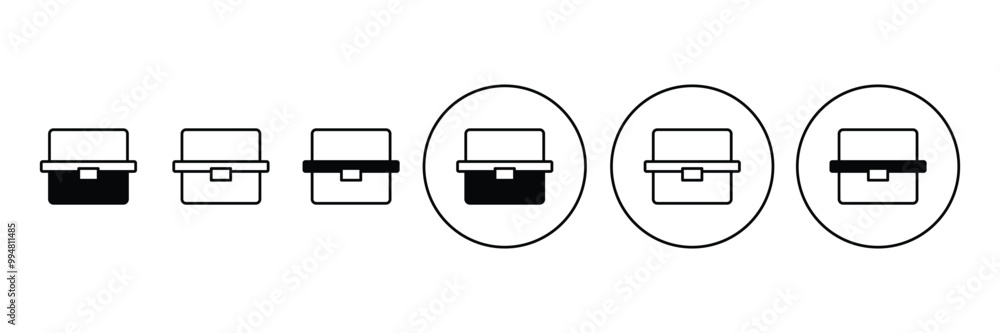 Set of Lunchbox Icons with circle. Food in a container symbol. Vector Illustration. Set of Lunchbox Icons with circle. Food in a container symbol. Vector Illustration.