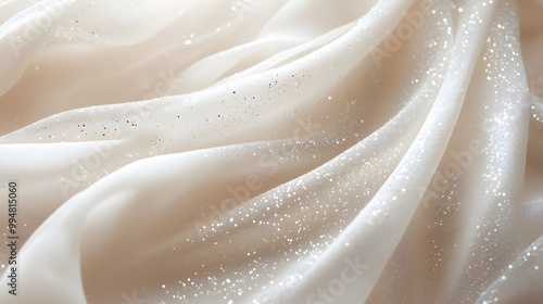 White Fabric with Shimmering Glitter Detail