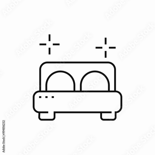 bedroom bed icon sign vector