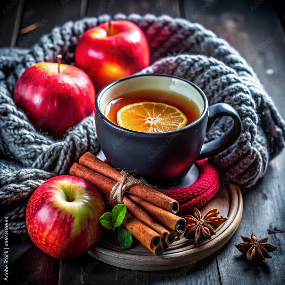 tea with apple and cinnamon sticks tea with apple and cinnamon sticks