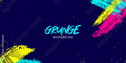 Vibrant grunge texture abstract background with neon pink brush. Hip hop, pop art, streetwear style abstract background