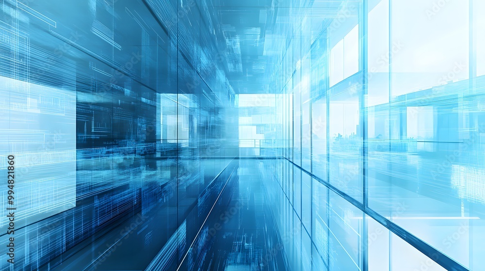 abstract business interior background, blue window double exposure, technology. abstract business interior background, blue window double exposure, technology.