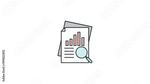 Animated of Financial report icon motion graphic animation. Business Financial concept icon animation