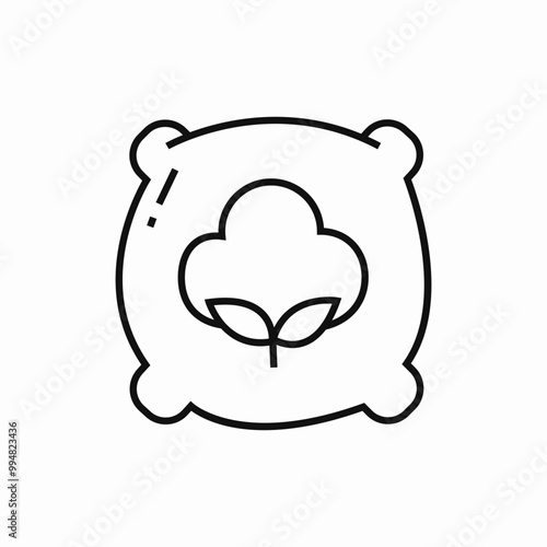 cotton pillow icon sign vector