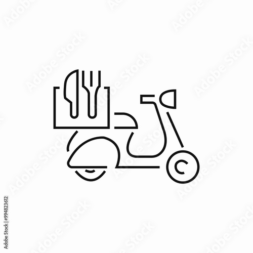 delivery motorcycle icon sign vector