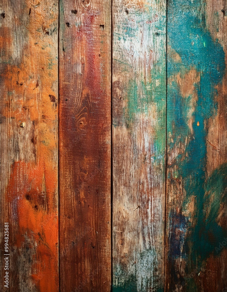 Old wooden textured wall with rough colors planks and visible wood grain for Background Old wooden textured wall with rough colors planks and visible wood grain for Background