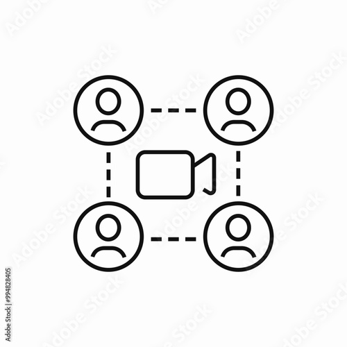 group video call icon sign vector