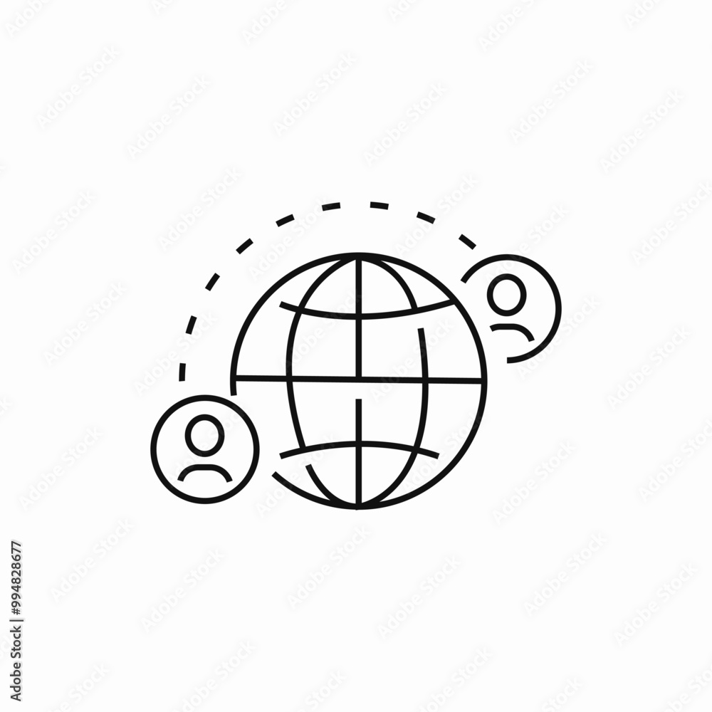 teamworkers with sphere browser icon sign vector teamworkers with sphere browser icon sign vector