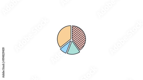 Animated of Pie chart icon motion graphic animation. Business Financial concept icon animation