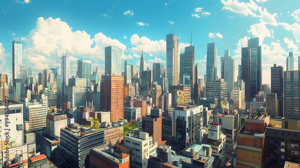 Obraz premium Modern cityscape, panoramic background.