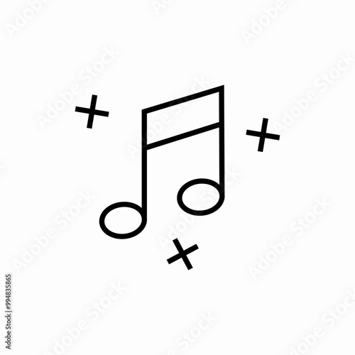 quaver music icon sign vector