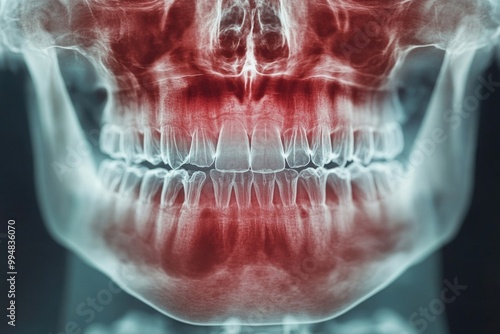 Obraz na płótnie X-Ray Film Uncovers Hidden Oral Cancer: A Critical Discovery in Early Detection w salonie