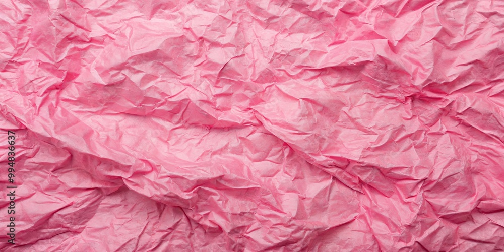 Fototapeta premium Pink Crinkled Tissue Paper Texture A Delicate and Textured Background for Artistic and Decorative Applications