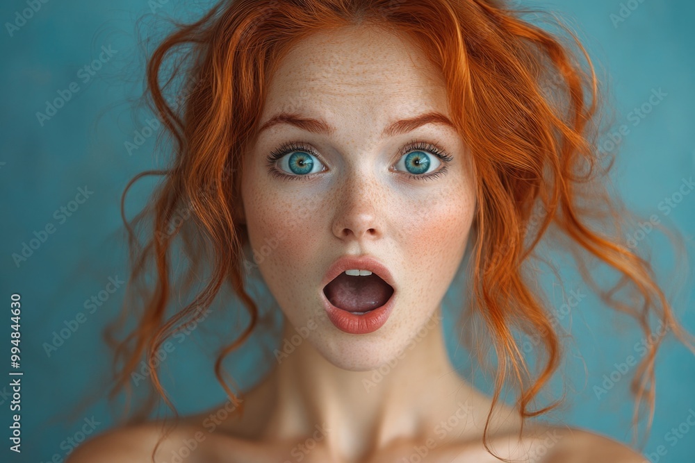 Surprised and Scared: A Young Redhead's Fearful Yet Excited Reaction to the Unexpected Surprised and Scared: A Young Redhead's Fearful Yet Excited Reaction to the Unexpected