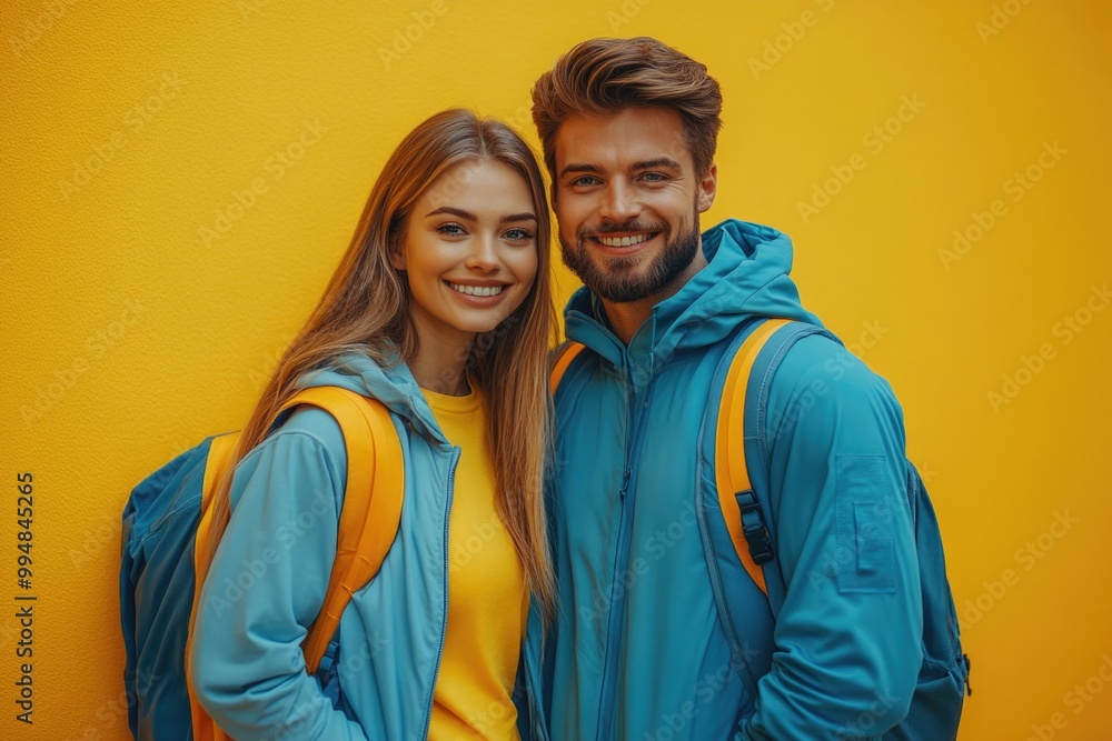 Dynamic Duo: Young Fitness Trainers Energize Home Gym with Yoga Mats and Dumbbells Dynamic Duo: Young Fitness Trainers Energize Home Gym with Yoga Mats and Dumbbells