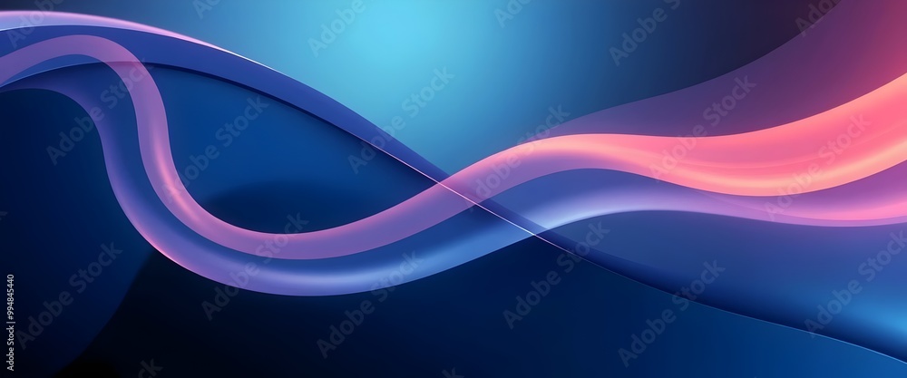 Fototapeta premium Abstract Blue and Pink Wavy Lines